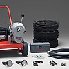 Полный комплект прочистной машины RIDGID K-1500G с комплектом насадок, прочистными тросами и направляющим шлангом